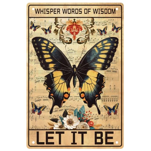 WEBEEDY Schmetterlinge Metall Blechschild Flüstern Worte Der Weisheit Lass Es Sein Vintage Poster Zimmerdekor Retro Wandkunst Für Zuhause Wohnzimmer Kaffee Garten Dekoration Geschenke 20x30cm WEBEEDY Schmetterlinge Metall Blechschild Flüstern Worte Der Weisheit Lass Es Sein Vintage Poster Zimmerdekor Retro Wandkunst Für Zuhause Wohnzimmer Kaffee Garten Dekoration Geschenke 20x30cm von WEBEEDY