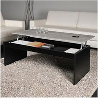 Le Quai Des Affaires - Couchtisch Klapptisch darwin 120x60cm / Schwarz und Beton/ 120x60x43 cm von WEBER INDUSTRIES