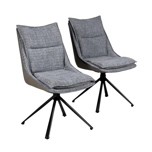 WEBER INDUSTRIES 2 Drehstühle für Esszimmer, Java/Dunkelgrau von WEBER INDUSTRIES