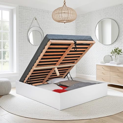 WEBER INDUSTRIES Bett Bilbao 140 x 190 cm + Lattenrost/Weiß von WEBER INDUSTRIES