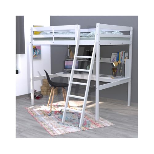 WEBER INDUSTRIES Hochbett Studio 140 x 190 cm + 1 Lattenrost + Schreibtisch + Regal/Weiß WEBER INDUSTRIES Hochbett Studio 140 x 190 cm + 1 Lattenrost + Schreibtisch + Regal/Weiß von WEBER INDUSTRIES