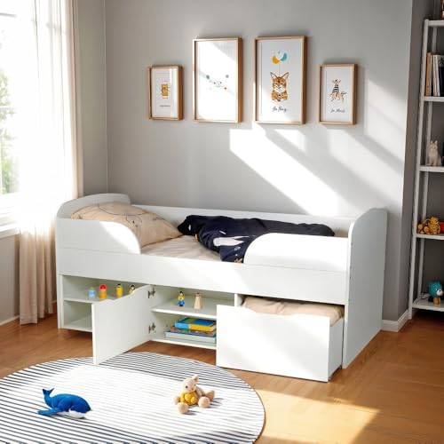 WEBER INDUSTRIES Mittelhohes Bett Elio 90 x 190 cm mit Lattenrost und Stauraum/Weiß WEBER INDUSTRIES Mittelhohes Bett Elio 90 x 190 cm mit Lattenrost und Stauraum/Weiß von WEBER INDUSTRIES