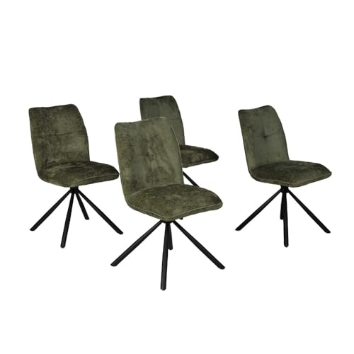WEBER INDUSTRIES Set mit 4 Drehstühlen für Esszimmer, Cortina/Grün von WEBER INDUSTRIES