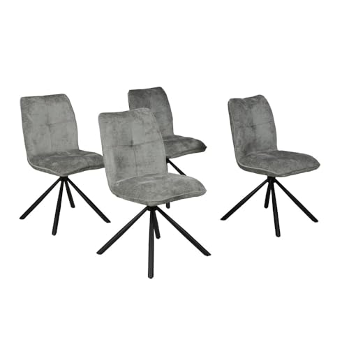 WEBER INDUSTRIES Set mit 4 Drehstühlen für Esszimmer, Cortina/Hellgrau von WEBER INDUSTRIES