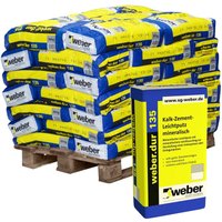 42x weber.dur 135 Kalk-Zement Leichtputz 30kg naturgrau - Naturgrau von WEBER SAINT GOBAIN