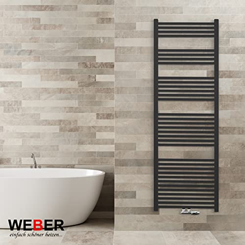 Badheizkörper Handtuchheizkörper alle Größen/Typen Bad Heizung weiß/Anthrazit NEU Handtuchwärmer (600 x 1800 mm, anthrazit) von WEBER einfach schöner heizen…