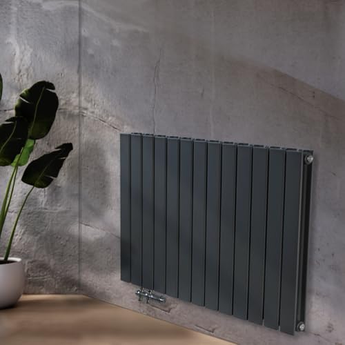 WEBER Heizkörper Flach Design Heizung Paneel-Heizkörper Horizontal Doppellagig Flachheizung Wandheizung (Anthrazit, 60x84 cm) von WEBER einfach schöner heizen…