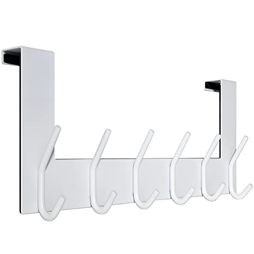 WEBI Türhaken zum Einhängen,Türgarderobe mit 6 Haken,Kleiderhaken Tür,Türaufhänger,Türhakenleiste Innenseite,2.1 cm,Weiß WEBI Türhaken zum Einhängen,Türgarderobe mit 6 Haken,Kleiderhaken Tür,Türaufhänger,Türhakenleiste Innenseite,2.1 cm,Weiß von WEBI