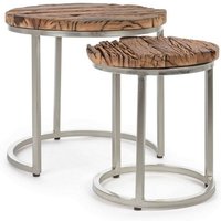 2er-Set Rafter moderne Couchtische aus Holz und Metall von BIZZOTTO