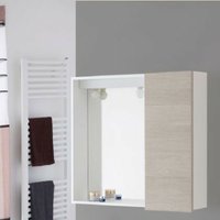 Badezimmerspiegel mit heller Eichentür 67x16x h60,5 cm von IPERBRIKO