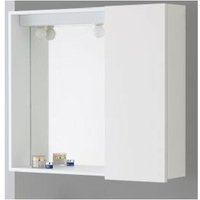 Badezimmerspiegel mit weißer Tür 67x16x h60,5 cm von WEBMARKETPOINT
