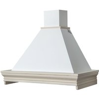 Classica weiße rustikale Dunstabzugshaube mit seilfarbenem Holzrahmen 90 cm von WEBMARKETPOINT