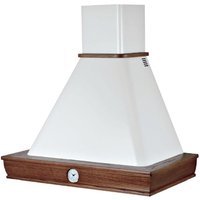 Webmarketpoint - fosca weiße rustikale Dunstabzugshaube mit tabakfarbenem Holzrahmen und 90-cm-Uhr von WEBMARKETPOINT