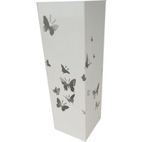 King Home - weiss butterflies lackiertes Metall 15.5x15.5x49h cm von KING HOME