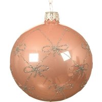 Gold - rosa Weihnachtskugel mit Schleifen Ø8 cm Gold - rosa Weihnachtskugel mit Schleifen Ø8 cm von WEBMARKETPOINT