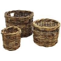 Großer runder Alaska Korb für 1-3 Holzscheite, 77 cm Durchmesser und 55 cm Höhe von WEBMARKETPOINT