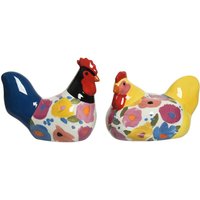 Handgefertigtes und glasiertes Dolomitenhuhn mit Blumendruck von PERAGASHOP