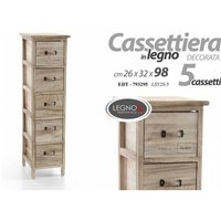 Holzkommode mit Home Dekoration 5 Schubladen cm 26 x 32 x 98 h von WEBMARKETPOINT