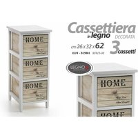 Home Kommode aus Holz mit Dekorationen 3 Schubladen cm 26 x 32 x 62 h Home Kommode aus Holz mit Dekorationen 3 Schubladen cm 26 x 32 x 62 h von WEBMARKETPOINT