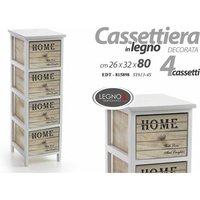 Home Kommode aus Holz mit Dekorationen 4 Schubladen cm 26 x 32 x 80 h von WEBMARKETPOINT