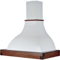 Lalla weiße rustikale Dunstabzugshaube mit tabakfarbenem Holzrahmen 120 cm von WEBMARKETPOINT