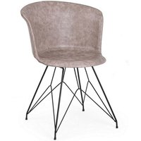 Loft Vintage Stuhl schwarz beige 56 x 54 x 76 cm von IPERBRIKO