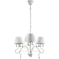 Moderner 3-flammiger weißer Kronleuchter mit 55 cm Stofflampenschirmen von WEBMARKETPOINT