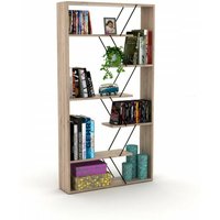 Modernes Bücherregal, moderne Trennwand aus schwarzer Eiche, 84 x 22 x 157 h cm von WEBMARKETPOINT