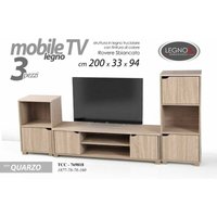Modularer niedriger TV-Schrank aus gebleichter Eiche cm 200 x 33 x 94 h Modularer niedriger TV-Schrank aus gebleichter Eiche cm 200 x 33 x 94 h von WEBMARKETPOINT