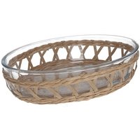 Ovale Netz-Auflaufform 26x18 cm aus transparentem Glas von WEBMARKETPOINT
