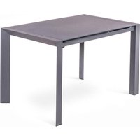 Pixel - Ausziehbarer Tisch (122/182 x 80 cm) aus grauem Hartglas von WEBMARKETPOINT