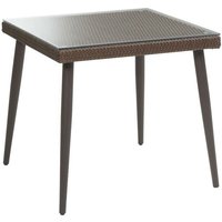 Polyrattantisch Adila eckig Nussbaum mit Glas cm90x90xh77 Polyrattantisch Adila eckig Nussbaum mit Glas cm90x90xh77 von WEBMARKETPOINT