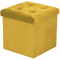 Vacchetti - Quadratischer gelber Samtpuff cm38x38h38 von VACCHETTI