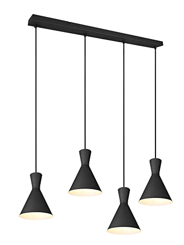 Reality Leuchten Pendelleuchte Enzo R30784032, Metall Schwarz matt, exkl. 4x E27 von RL LIVE YOUR LIGHT