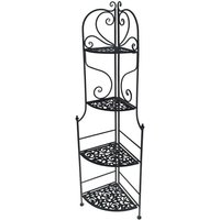 Regal Jessica aus schwarzem Metall mit 4 Eckregalen 48 x 33 H160 cm von WEBMARKETPOINT