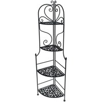 Webmarketpoint - Regal Jessica aus schwarzem Metall mit 4 Eckregalen 48 x 33 H160 cm von WEBMARKETPOINT