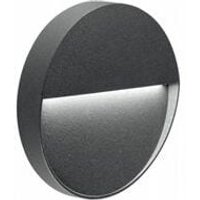Runde Aluminium-Wandleuchte mit satiniertem Graphitdiffusor von WEBMARKETPOINT