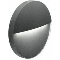 Runde Aluminiumguss-Wandleuchte mit satiniertem Diffusor - 6W, 680 Lumen - Warmweißes Licht, Graphit Runde Aluminiumguss-Wandleuchte mit satiniertem Diffusor - 6W, 680 Lumen - Warmweißes Licht, Graphit von WEBMARKETPOINT