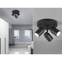 Trio - Badezimmerlampe angelo Deckenstrahler 3 flammig rund schwenkbar Schwarz von Trio