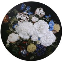 Rundes Holzbild mit schwarzen Blumen cm ø80h2,6 Rundes Holzbild mit schwarzen Blumen cm ø80h2,6 von WEBMARKETPOINT