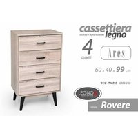 Schlafzimmerkommode mit 4 Schubladen mit erhöhten Füßen cm 60 x 40 x 99 h von WEBMARKETPOINT