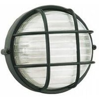 Schwarze Deckenleuchte aus Aluminiumdruckguss mit geprägtem Glasteil - Höhe der Lampe: 155mm - IP54 von SOVIL