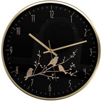 Schwarzer Aluminiumzweig Uhr, rund, ø31,6cm x 4,9cm von WEBMARKETPOINT