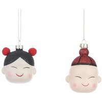 Sortierte Christbaumkugel Junge Mädchen h9 cm 1 Stk von WEBMARKETPOINT