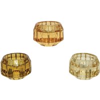 Sortierte Kerzenhalter aus glänzendem Glas h 4 cm von WEBMARKETPOINT