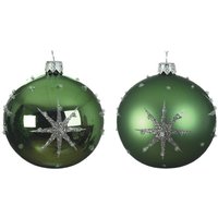 Sortierte Weihnachtskugel in Mistelgrün mit geprägtem Stern Ø 8 cm Sortierte Weihnachtskugel in Mistelgrün mit geprägtem Stern Ø 8 cm von WEBMARKETPOINT