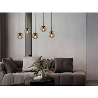 Trio Lighting - Pendelleuchte balini 5-flammig mit Rauchglas Kugeln, Breite 100cm von TRIO LIGHTING