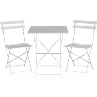 Tisch und 2 Stühle aus weißem Metall Rimini von WEBMARKETPOINT