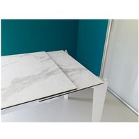 Webmarketpoint - Ausziehbarer Tisch von 120 cm bis 170 cm, moderne Keramikplatte auf weißem Marmor aus gehärtetem Glas von WEBMARKETPOINT