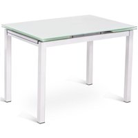 Webmarketpoint - Baud - Ausziehbarer Tisch (110/170 x 75 cm) aus weißem gehärtetem Glas von WEBMARKETPOINT